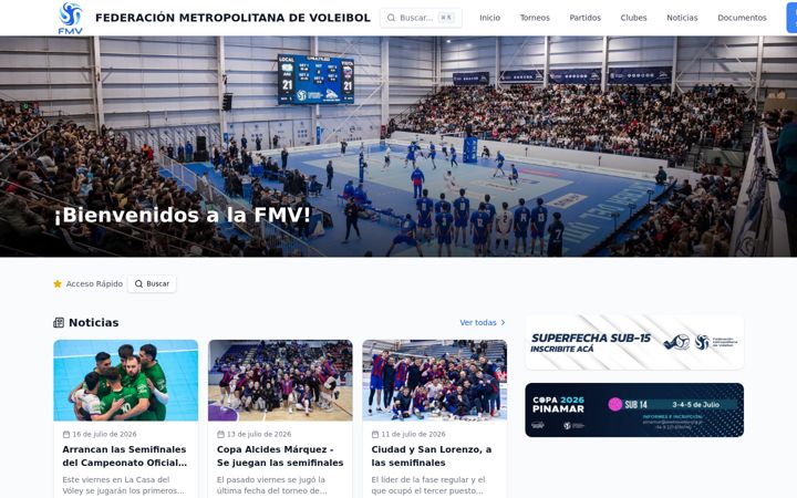 Screenshot of metrovoley.com.ar