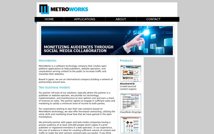 Screenshot of metroworks.co.jp
