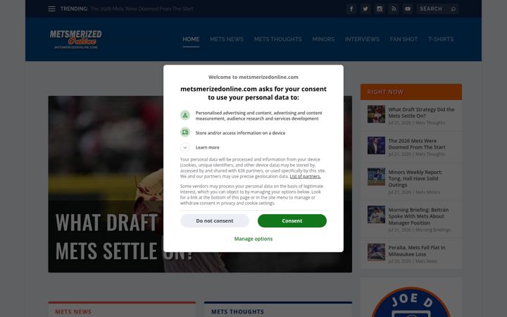 Posnetek zaslona metsmerizedonline.com