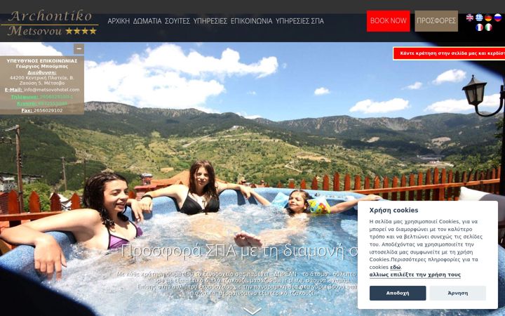 Screenshot of metsovohotel.com