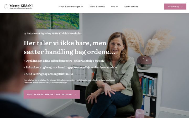 Screenshot ta' mettekildahl.dk