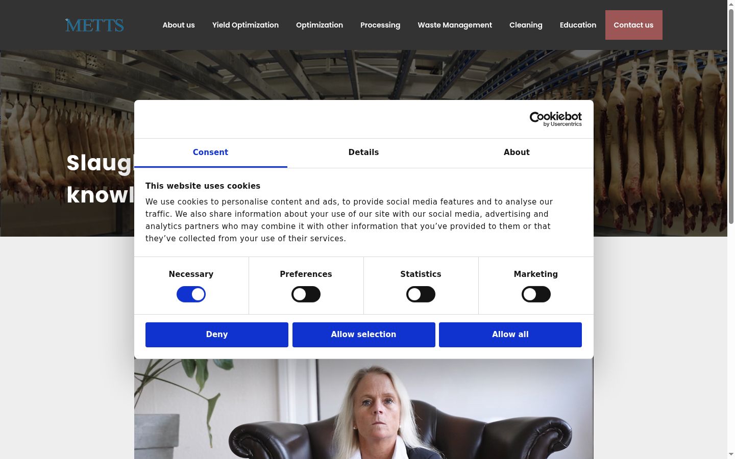 Screenshot of the consent banner shown before any interaction