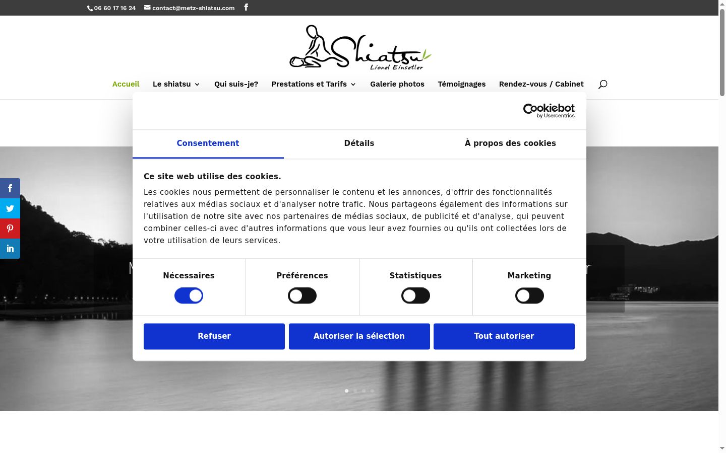 Screenshot del banner di consenso mostrato prima di qualsiasi interazione