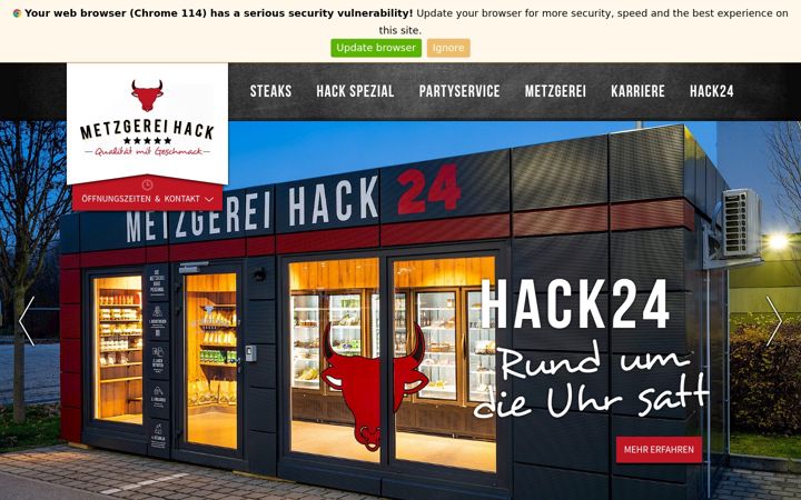 Skærmbillede af metzgerei-hack-freising.de