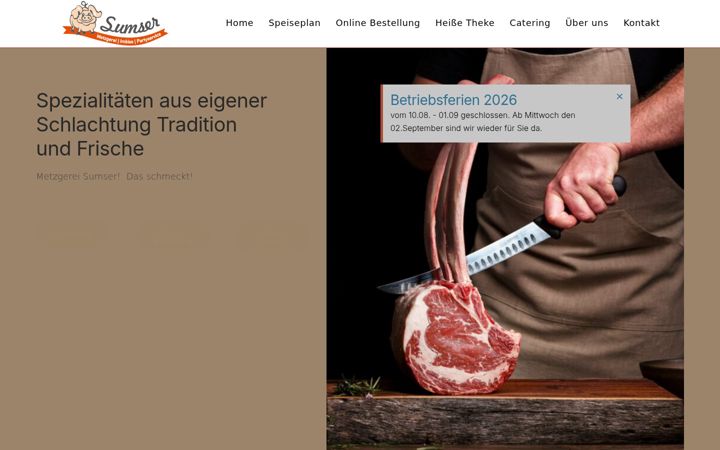 Screenshot of metzgerei-sumser.com
