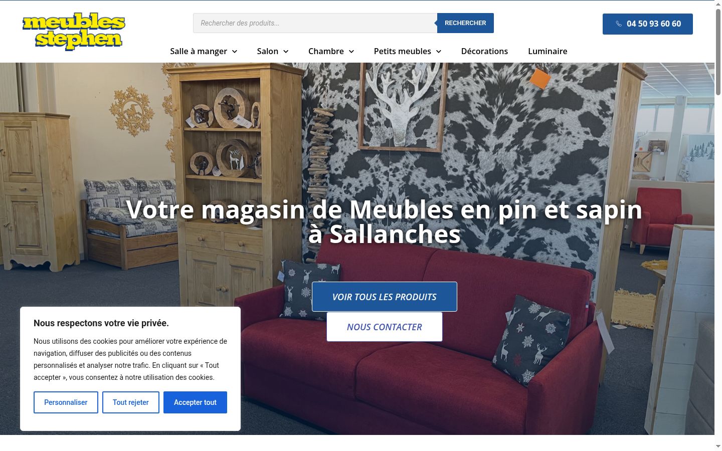 Capture d'écran de la bannière de consentement affichée avant toute interaction