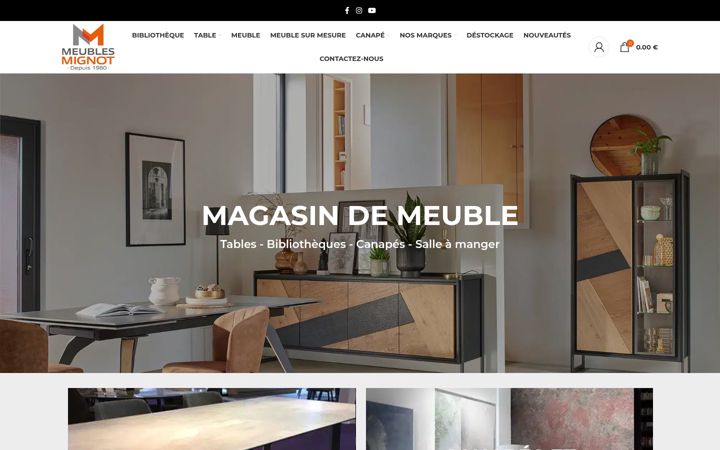 Screenshot of meublesmignot.com