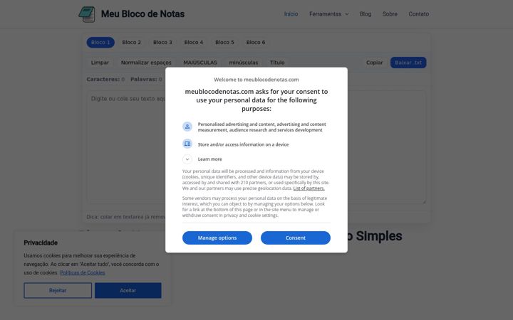 Screenshot of meublocodenotas.com