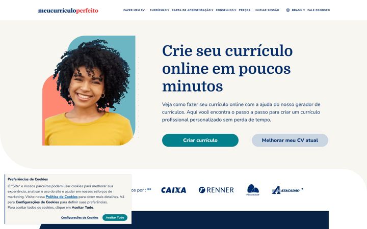 Screenshot of meucurriculoperfeito.com.br