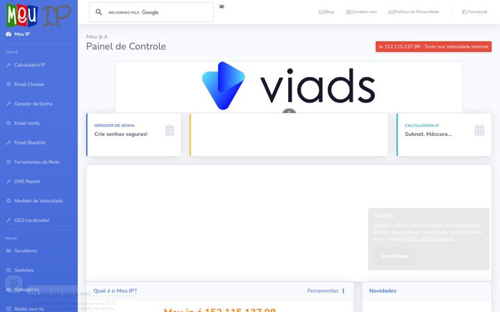 Screenshot of meuip.com.br
