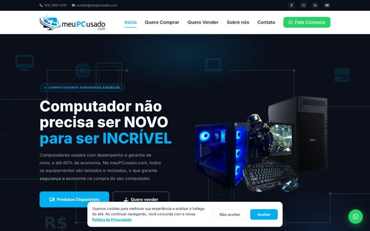 Screenshot of meupcusado.com
