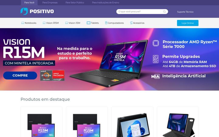 Screenshot of meupositivo.com.br