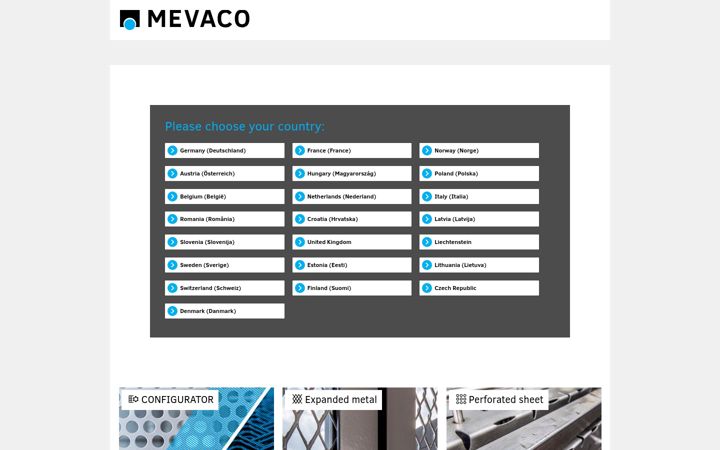 Screenshot of mevaco.com