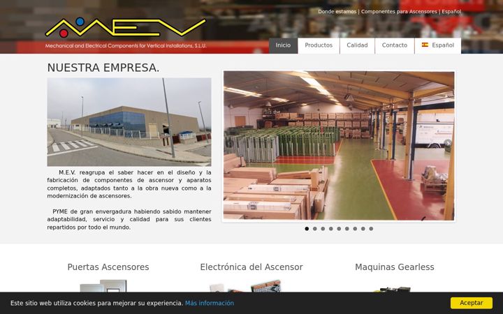 Screenshot of mevcomponents.com