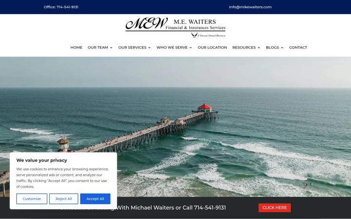 Screenshot of mewaiters.com