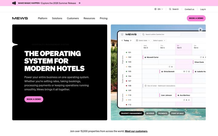 Screenshot of mews.com