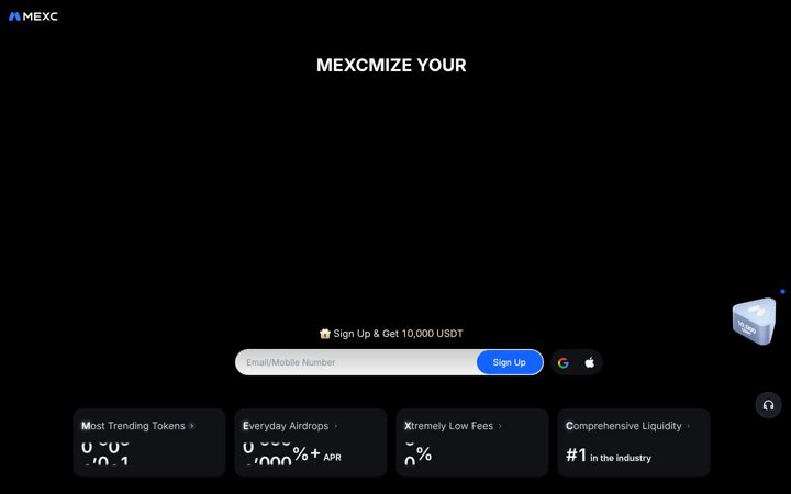 Ekraanipilt saidist mexc.ge