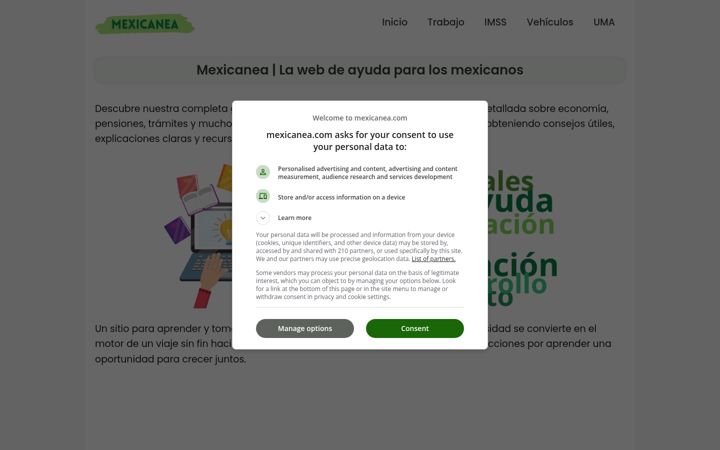 Screenshot of mexicanea.com