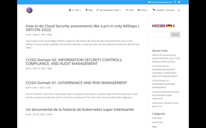 Screenshot of mexicanpentester.com