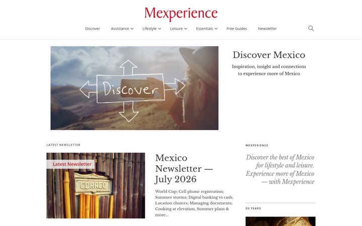 Screenshot of mexperience.com