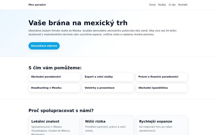 Screenshot van mexporadce.cz