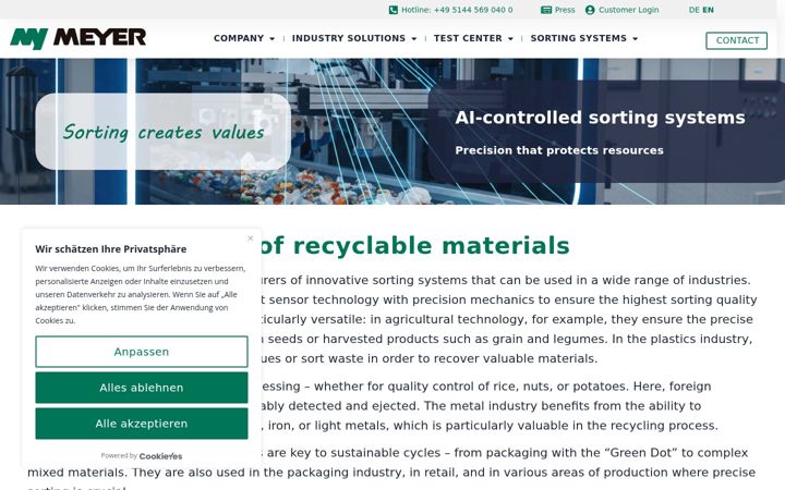 Screenshot of meyer-deutschland.com