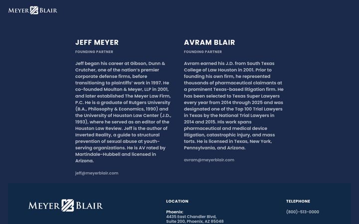 Screenshot of meyerblair.com