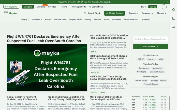 Screenshot of meyka.com
