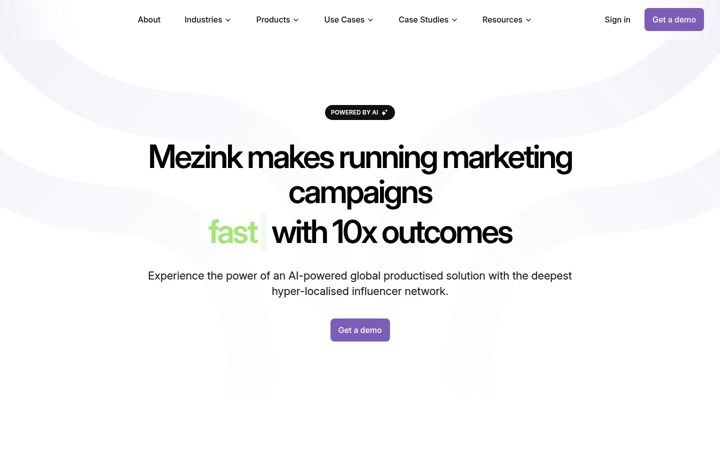 Screenshot of mez.ink