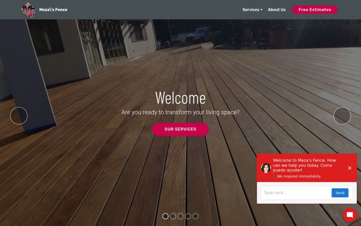 Screenshot of mezasfence.com