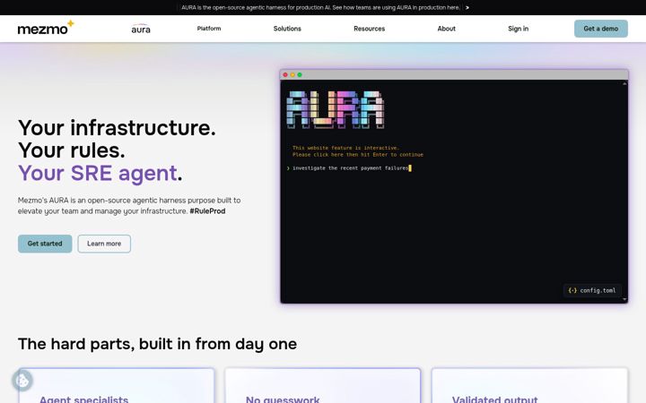 Screenshot of mezmo.com