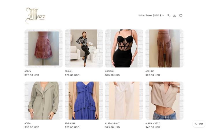 Screenshot of mezzboutique.com
