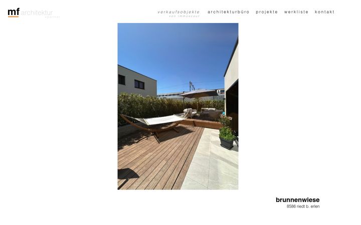 Screenshot stránky mf-architektur.ch