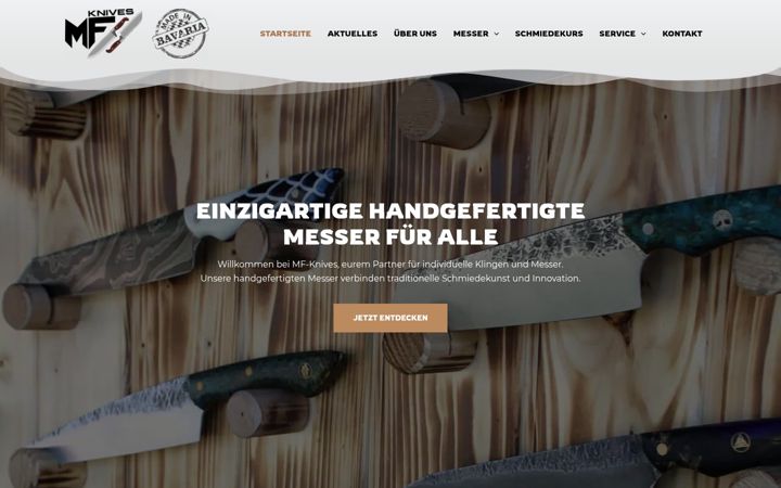 Screenshot of mf-knives.com