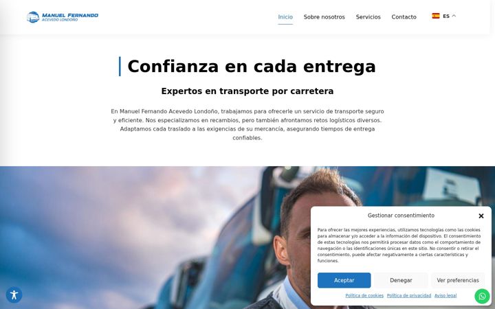 Screenshot of mfatransporte.com
