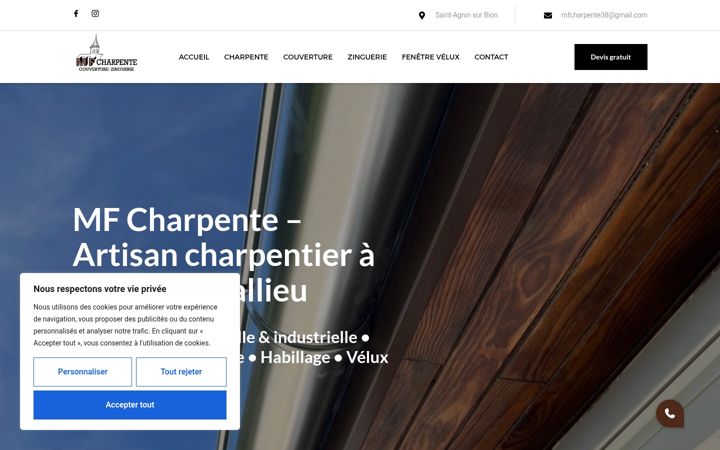 Screenshot of mfcharpente.com