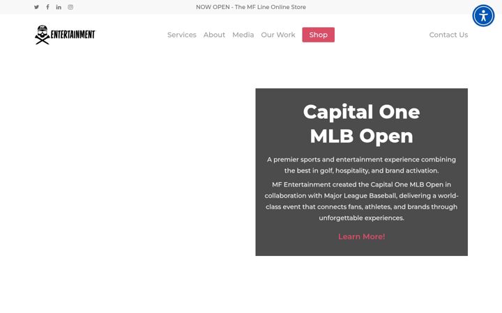 Screenshot of mfentertainment.com