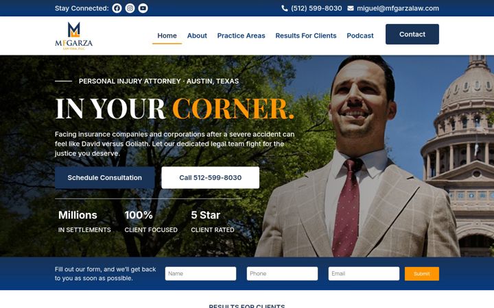 Screenshot of mfgarzalaw.com