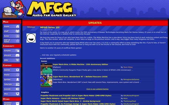 Screenshot of mfgg.net