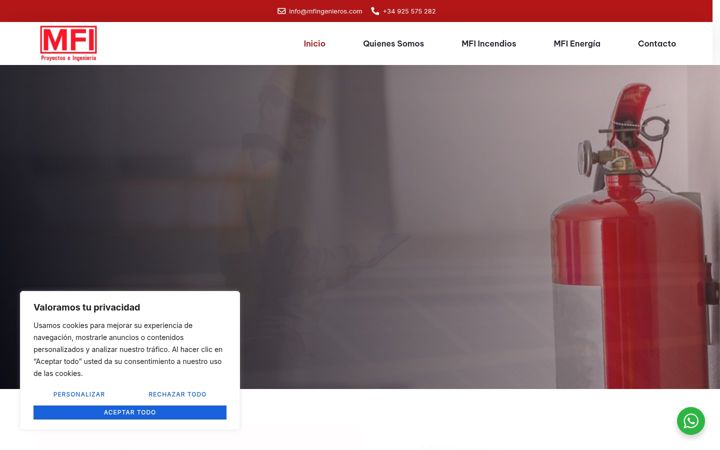 Screenshot of mfingenieros.com