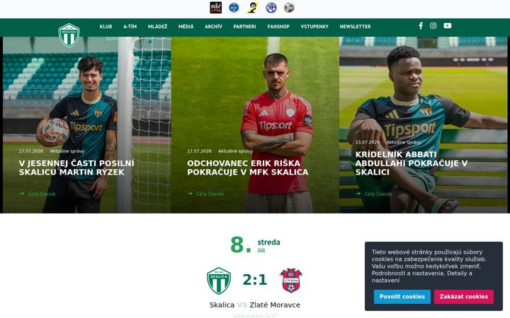 Screenshot of mfkskalica.sk