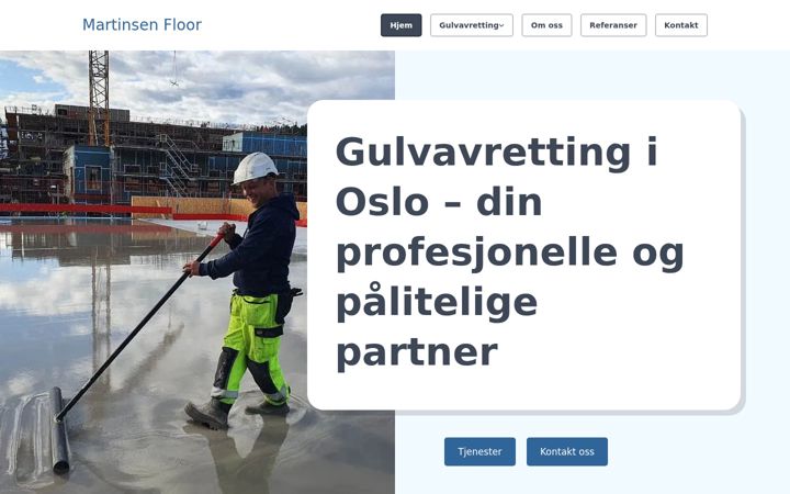 Skjámynd af mfloor.no