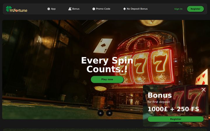 Screenshot of mfortune-casino.net