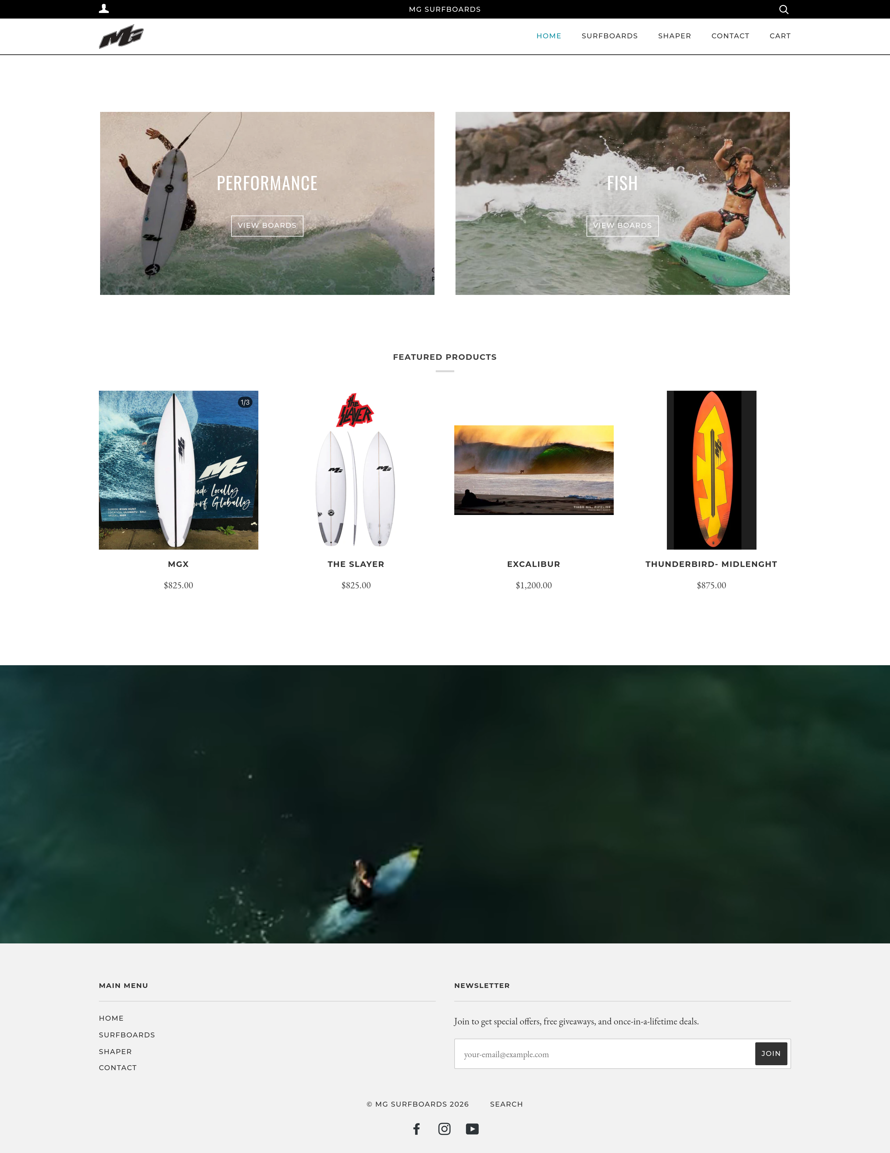 Screenshot of 
  MG Surfboards
  