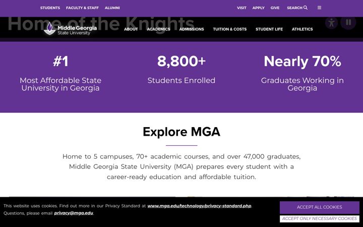 Screenshot of mga.edu
