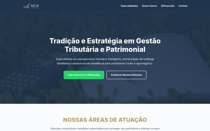 Screenshot of mgbcontabilidade.com