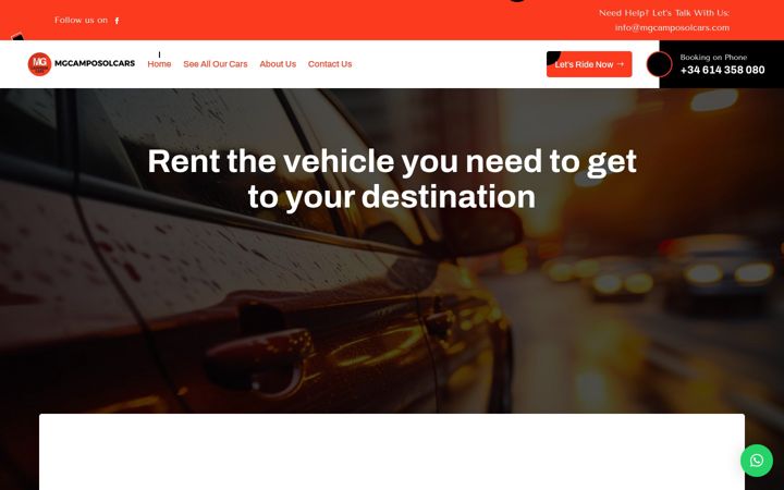 Screenshot of mgcamposolcars.com