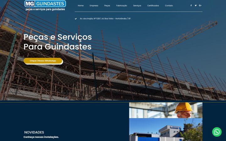 Screenshot of mgguindastes.com
