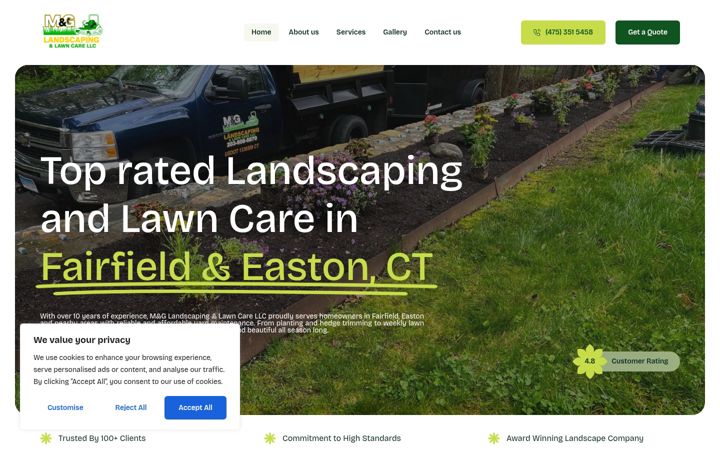 Screenshot of mglanscaping.com
