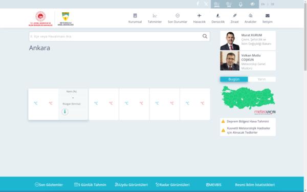 Screenshot of mgm.gov.tr